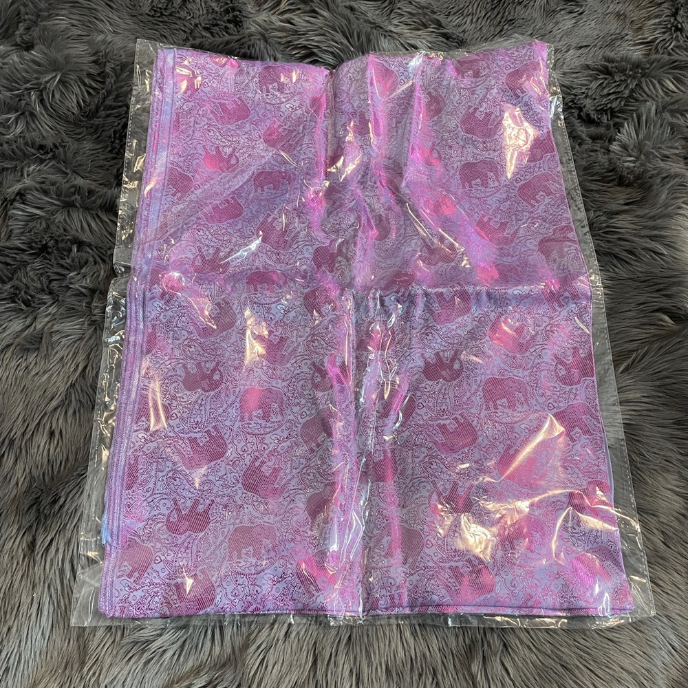Silk Pashmina - Purple Blue Elephant